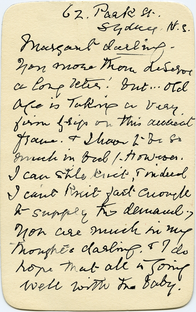 Letter from Hetty Kimber to Margaret Kendall